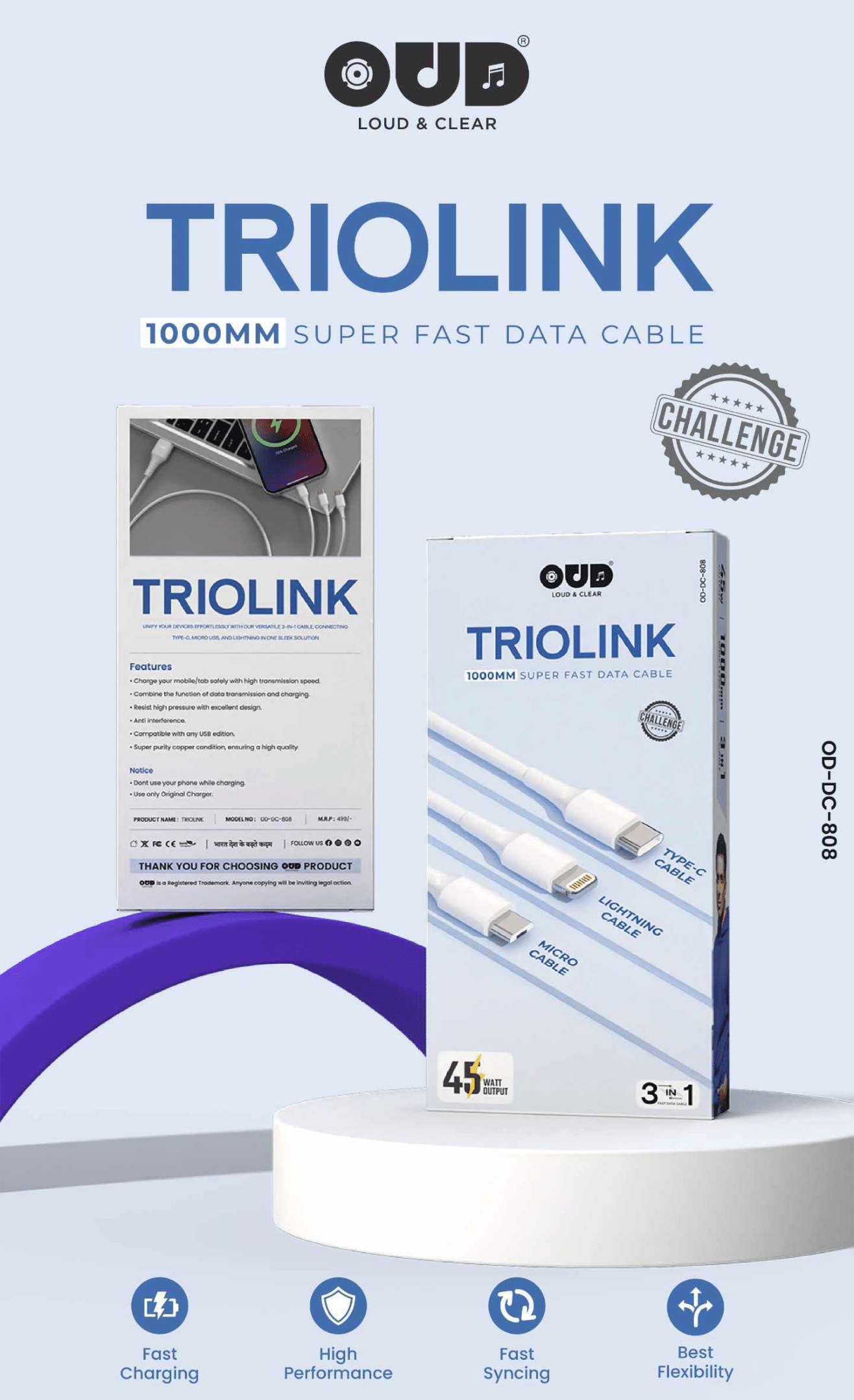 TRIOLINK 3 IN 1 OUD Challenge Data Cable
