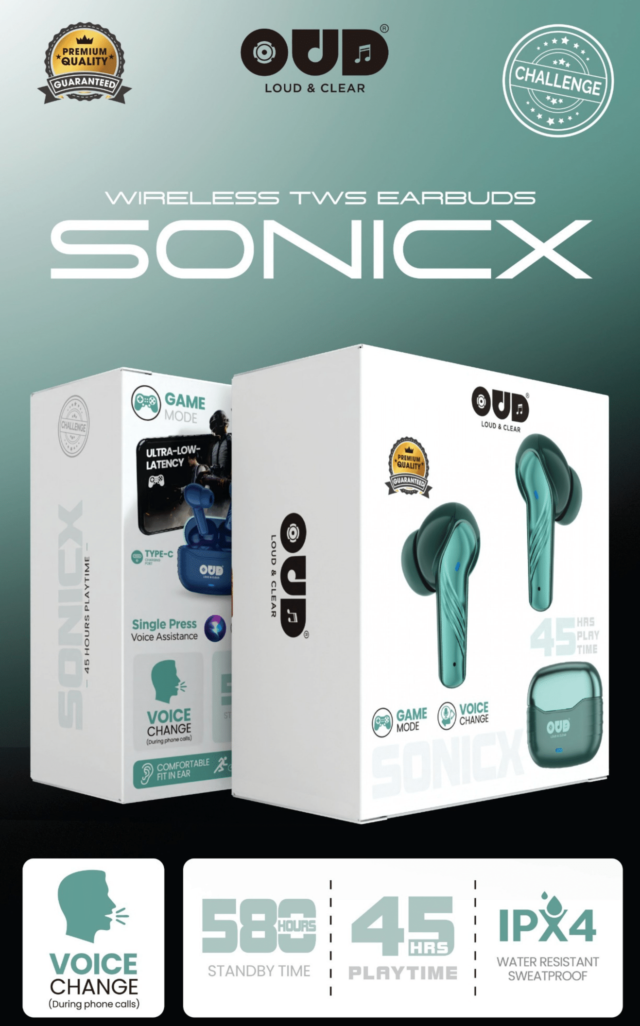 SONICX OUD Challenge Earbuds