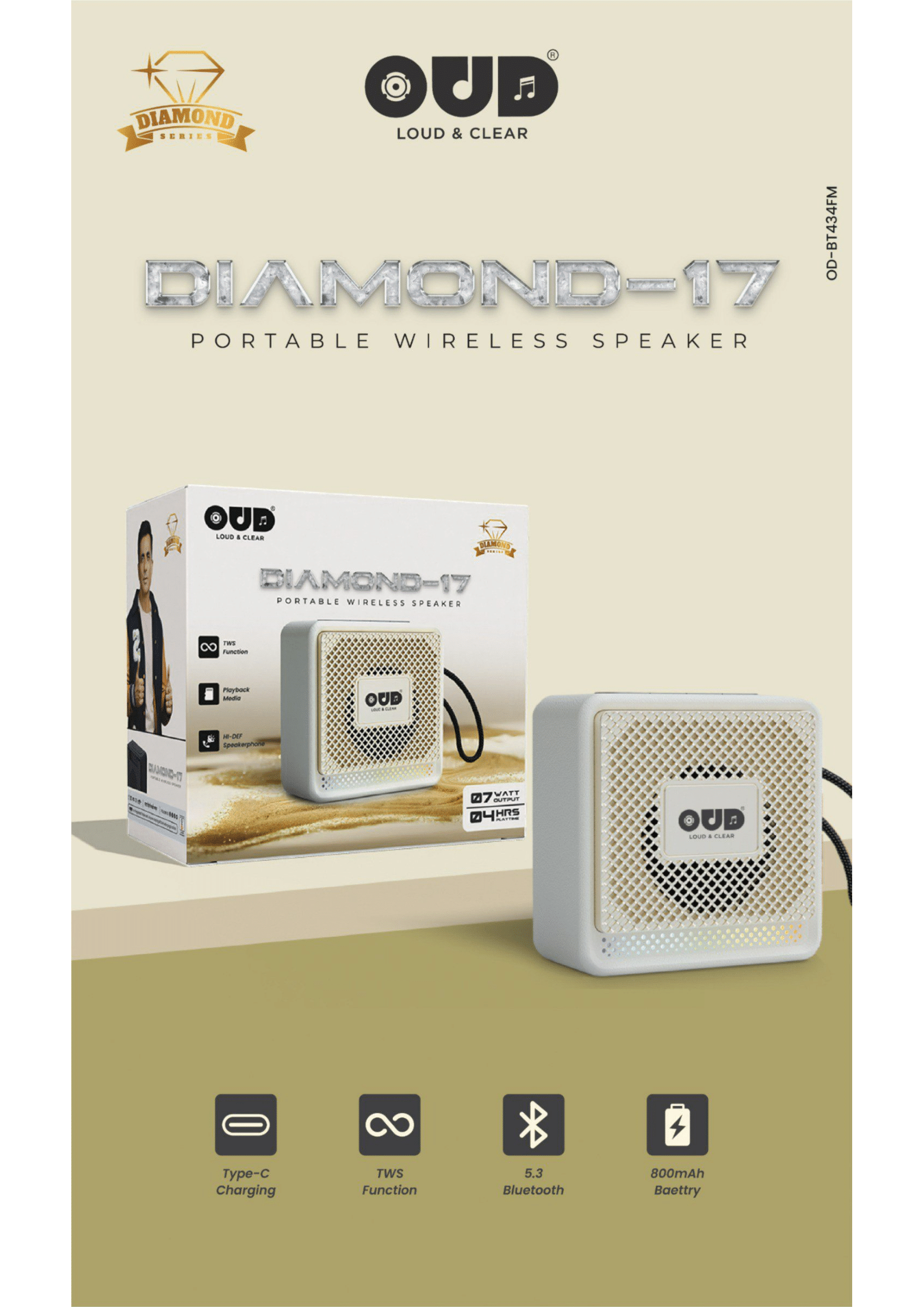 DIAMOND-17 OUD Bluetooth Speaker