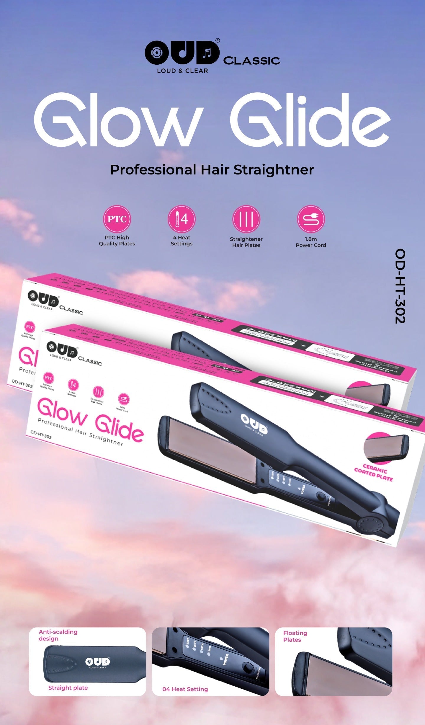 GLOW GLIDE OUD Classic Hair Straightener