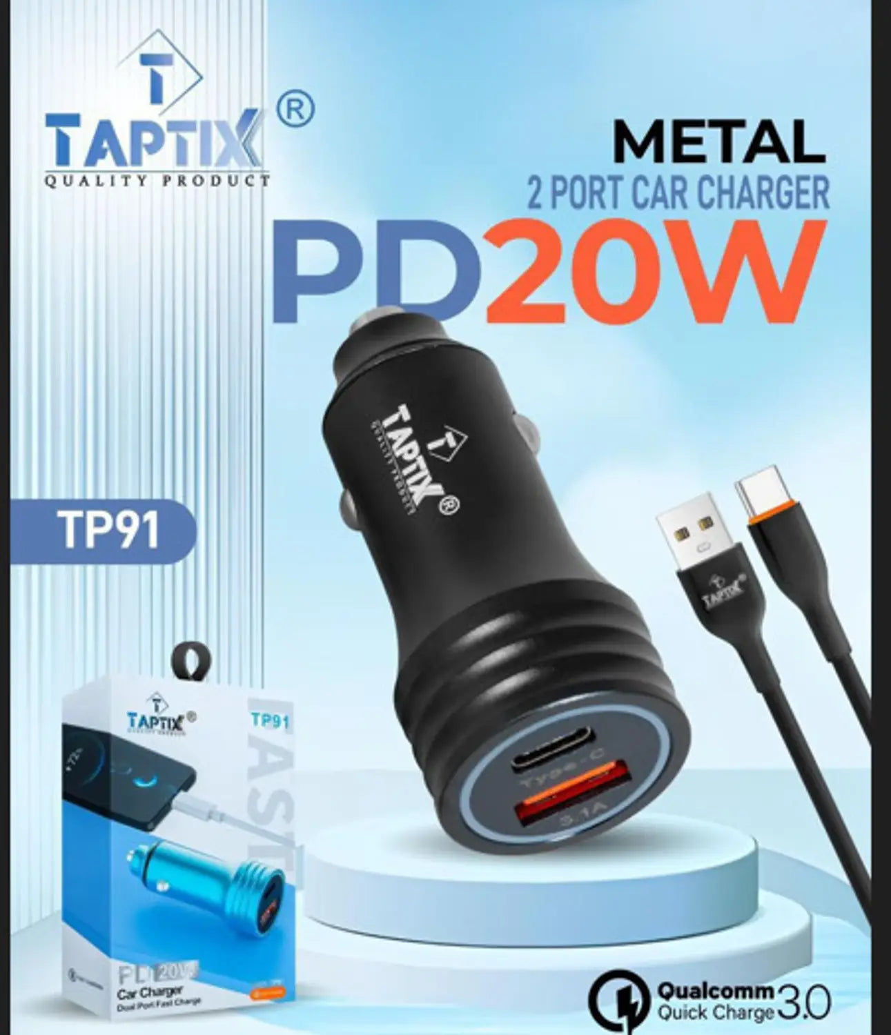 PD 20W Metal TAPTIX Car Charger
